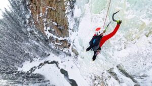 Cascade de glace au Mont Blanc