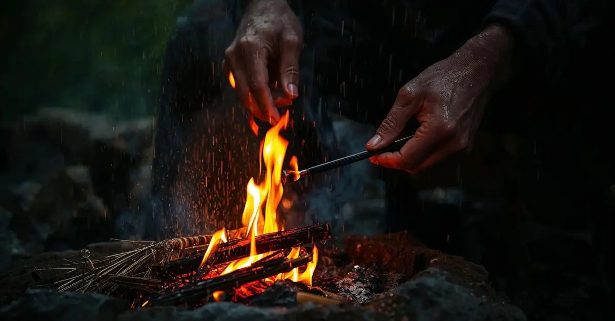 Comment allumer un feu sous la pluie battante ?