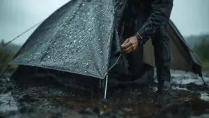 Comment filmer un test de tente sous la pluie ?