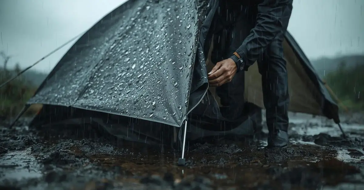 Comment filmer un test de tente sous la pluie ?