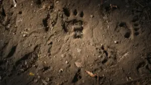 Guide visuel pour reconnaître les empreintes d'animaux sauvages en France dans la boue et la neige.