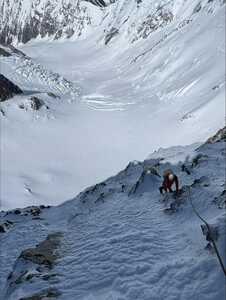couloir Escalade sur la face sud du mont Hicks en Nouvelle Zélande