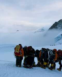 groupe alpinistes cascade de glace du Khumbu